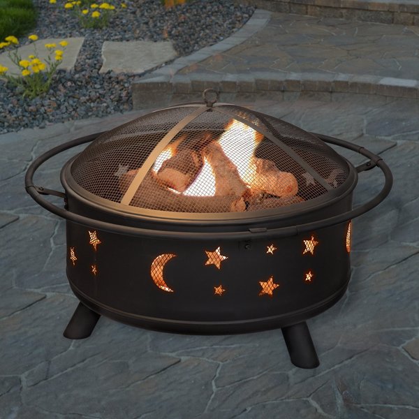 Pure Garden 5-Pc Round Fire Pit Set with Cutouts 50-106